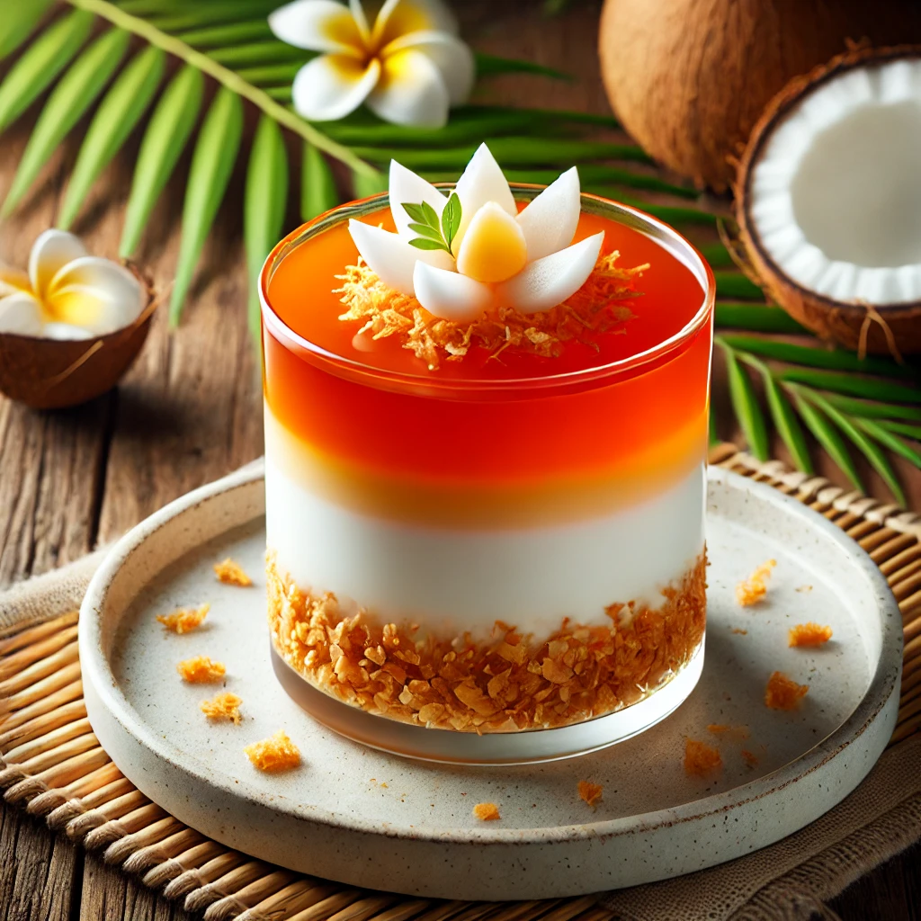 Thai Tea Panna Cotta with Coconut Jelly 🍮🥥