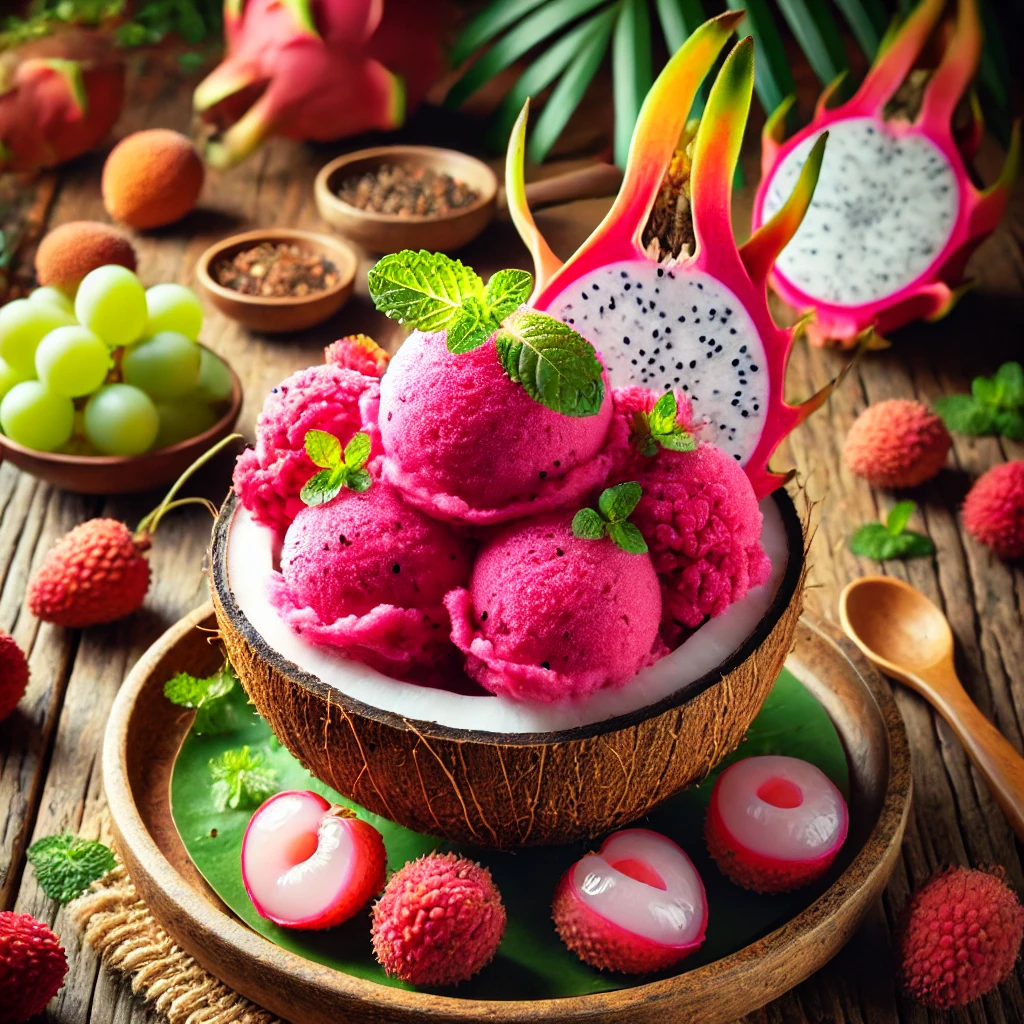 Dragon Fruit & Lychee Sorbet 🍧🐉