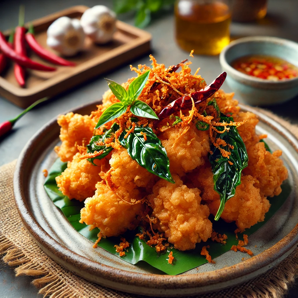 Crispy Thai Basil Popcorn Chicken 🍗🌿