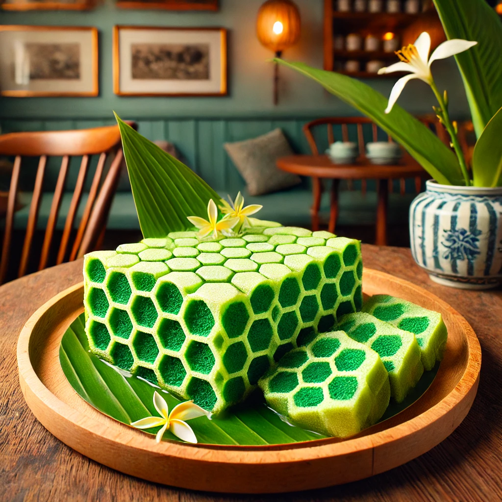 Vietnamese Bánh Bò Nướng (Honeycomb Pandan Cake) 🍰🍃
