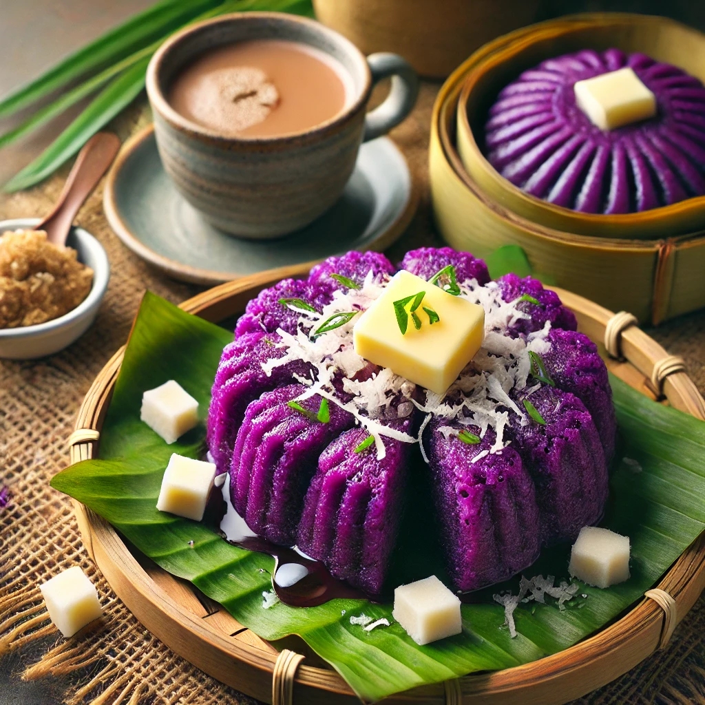 Filipino Puto Bumbong (Purple Sticky Rice Cake) 🎋🍚