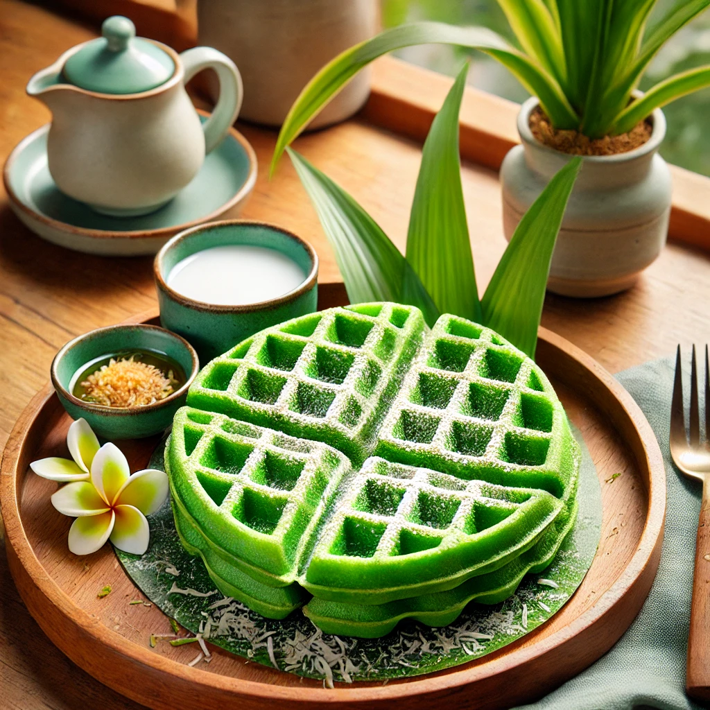 Vietnamese Pandan Waffles (Bánh Kẹp Lá Dứa) 🧇🌿