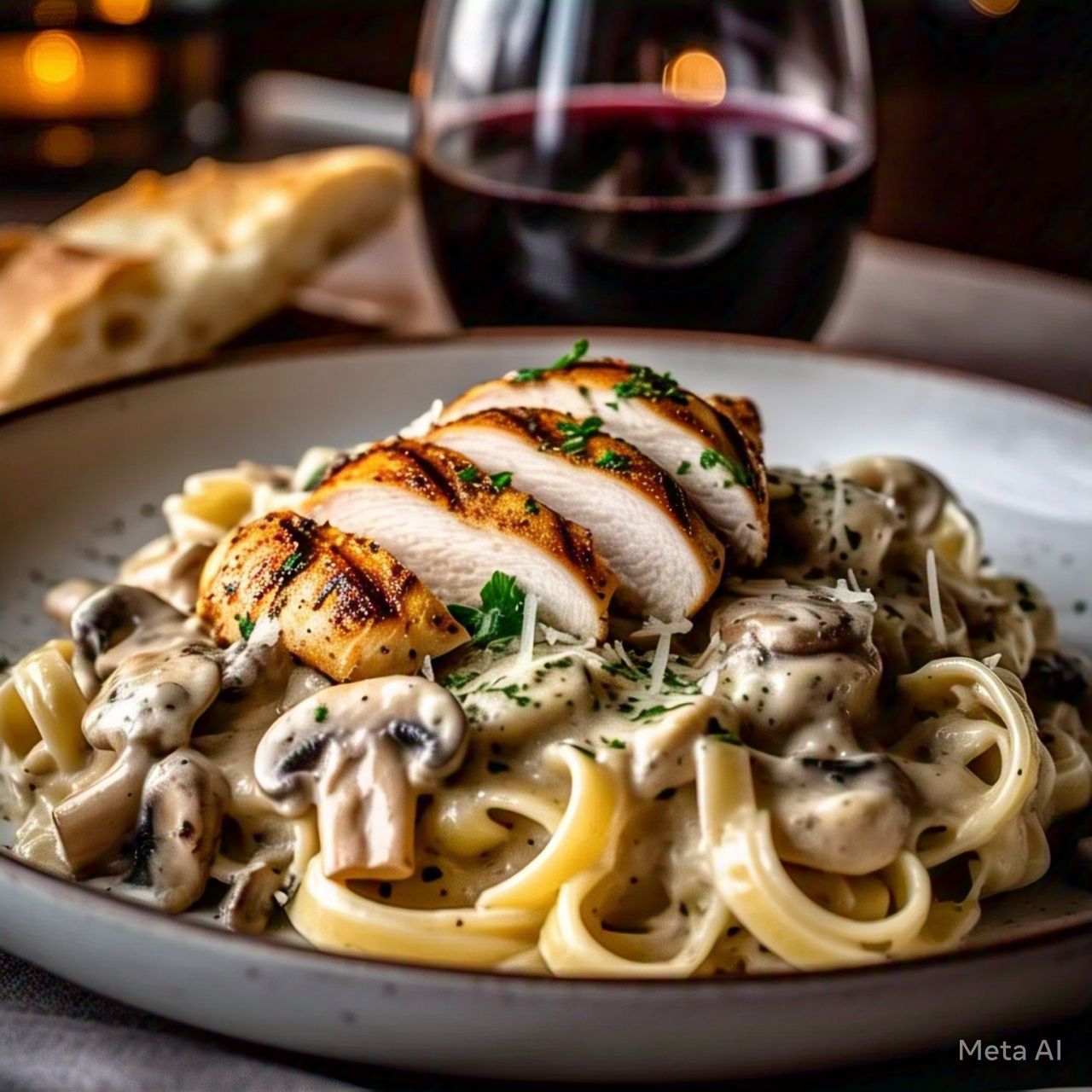 Chicken and Mushroom Creamy Pasta