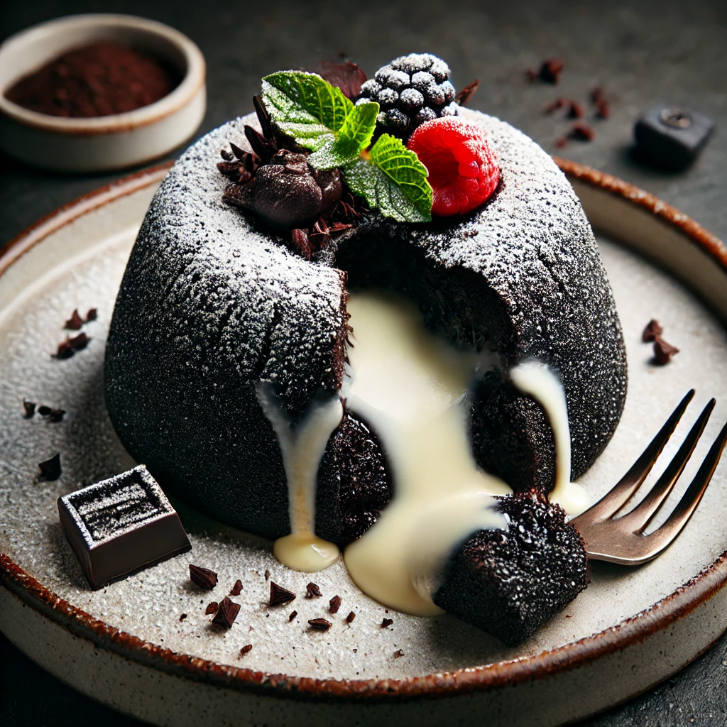 Black Sesame & White Chocolate Lava Cake