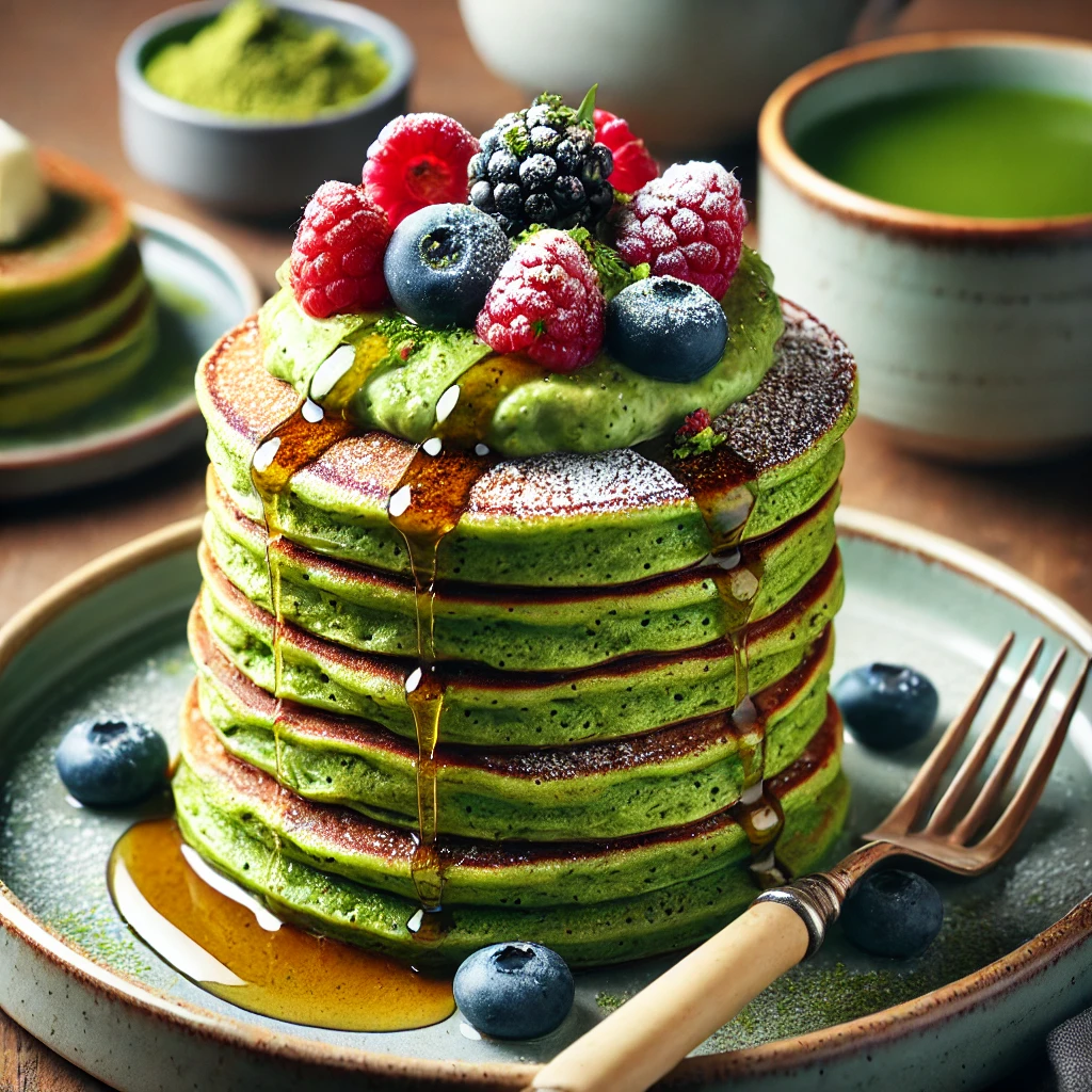 Matcha Avocado Pancakes