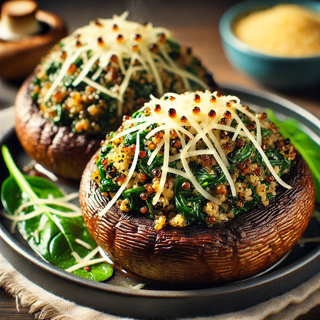 Stuffed Portobello Mushrooms with Quinoa and Spinach