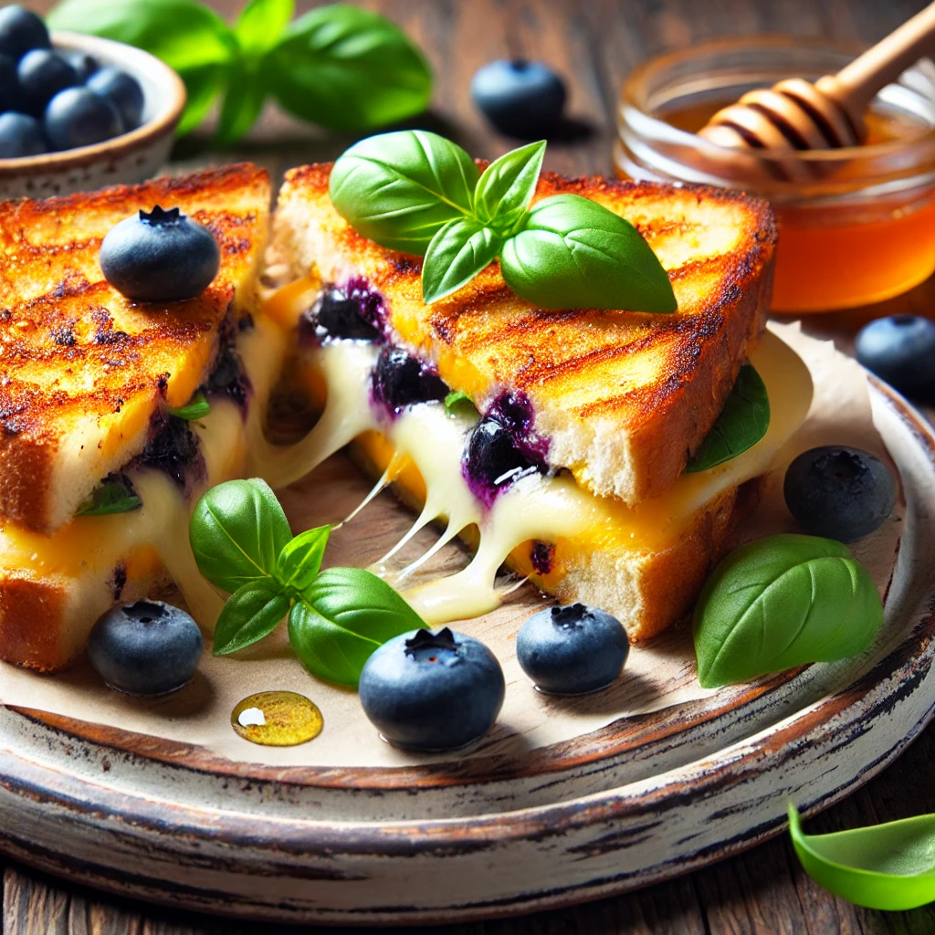 Blueberry Basil Grilled Cheese