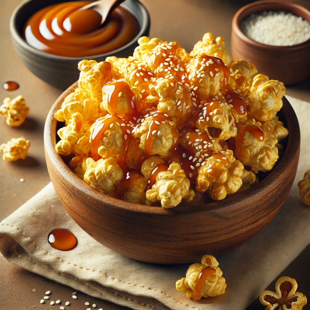 Savory Miso Caramel Popcorn