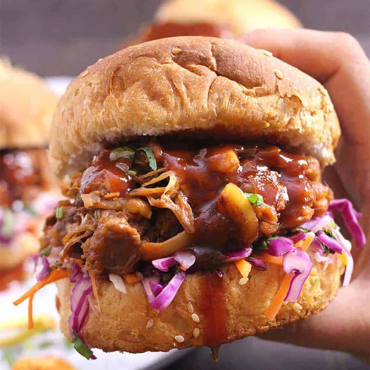 Banana Peel “Pulled Pork” Sliders