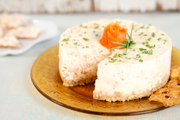 Savory Cheesecake with Herbs & Smoked Salmon