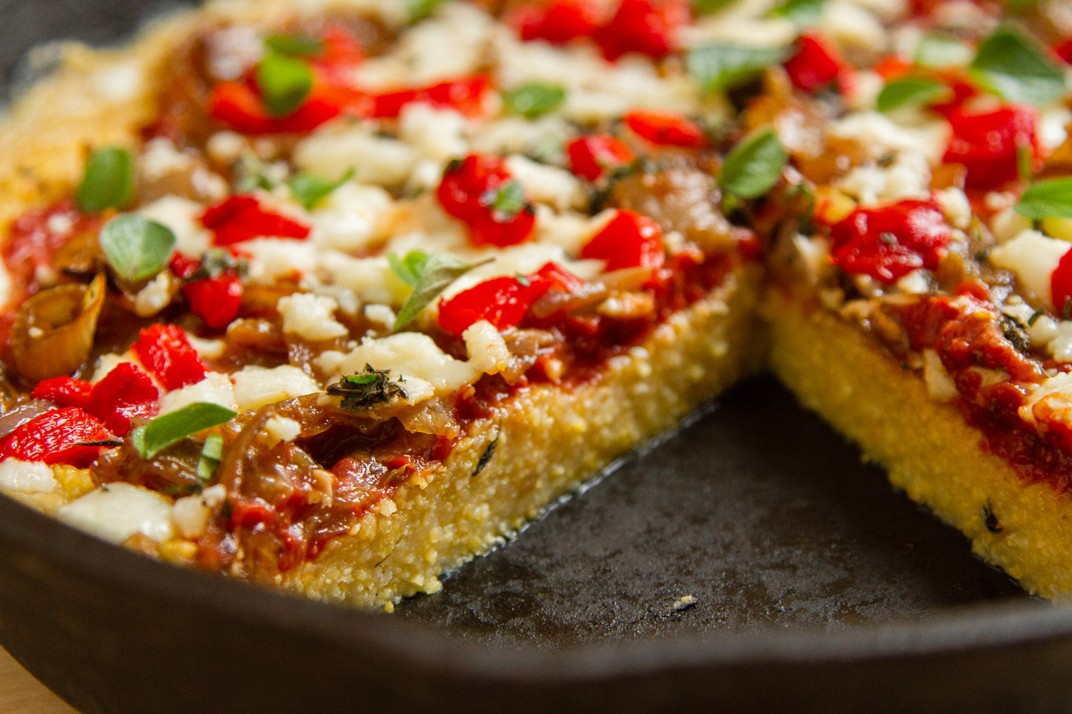 Polenta Pizza with Roasted Veggies