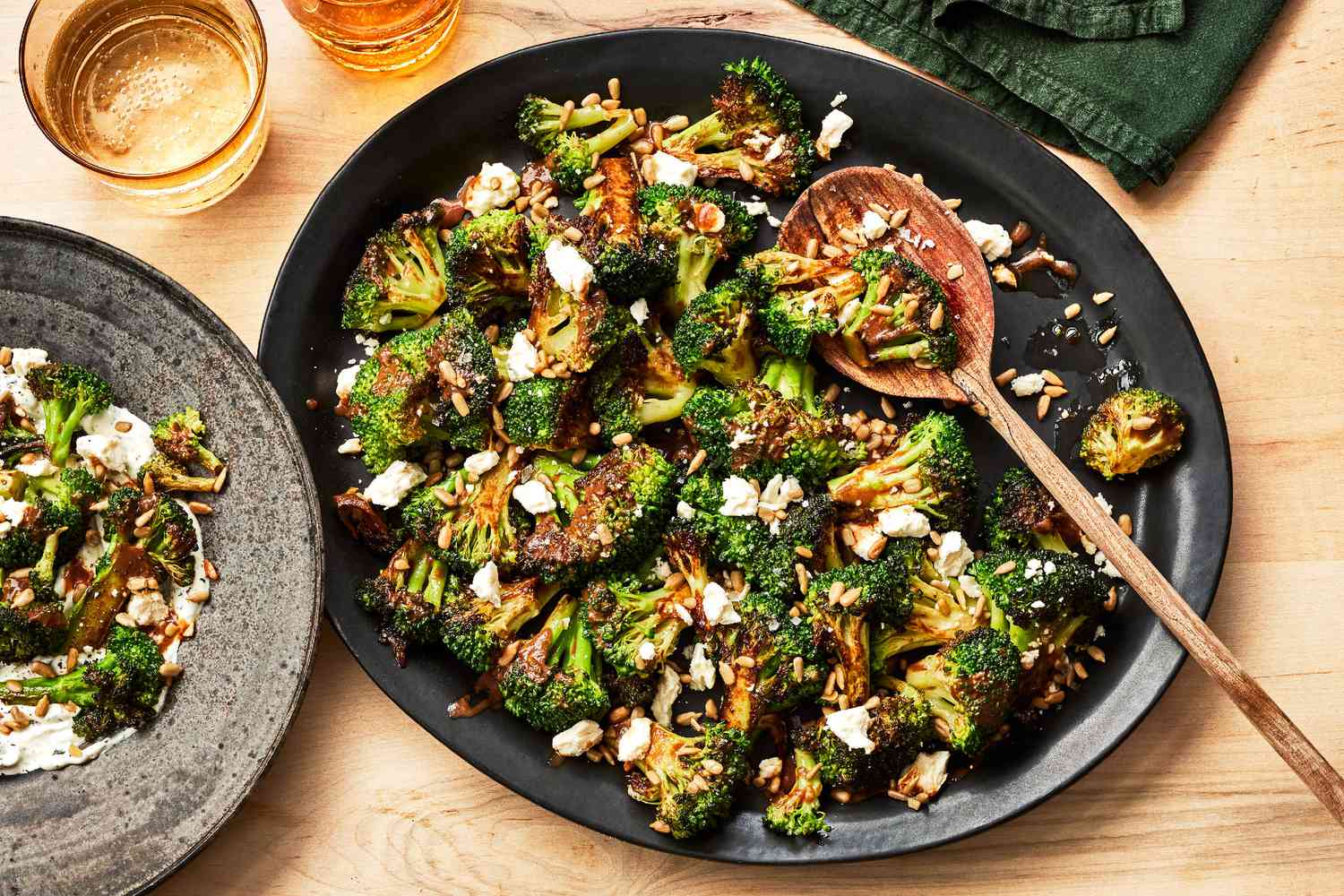 Charred Broccoli Tabbouleh with Black Garlic & Feta